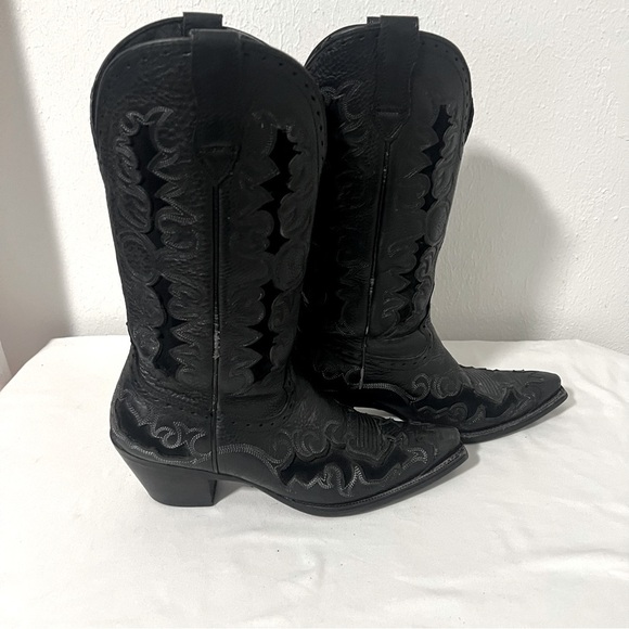 Ariat Dandy Deertan Leather Cowboy Boots Womens Size 9B Black Style 10010263 - Picture 1 of 14